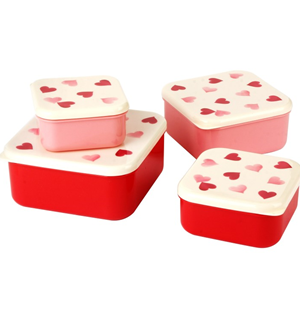 Emma Bridgewater - Set 4 kutijice za grickalice od melamina Roza srca