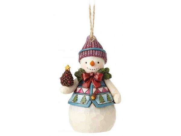 Mini snowman w/pinecones h/o - Image 1