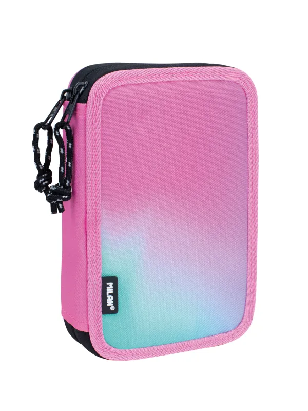 8411574098171 081264SN1P Filled double decker pencil case Sunset, pink - Image 1