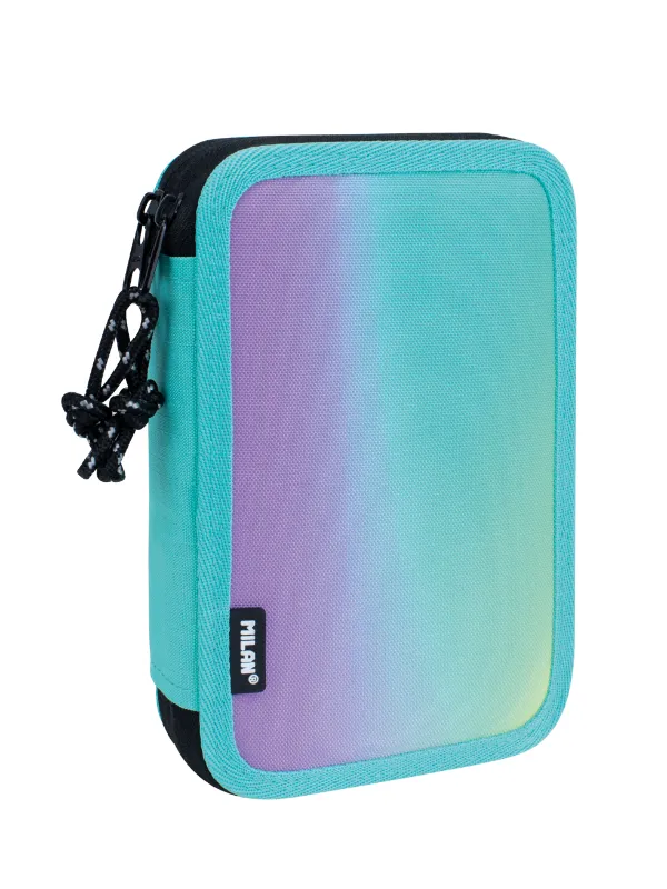 8411574098287 081264SN1GR Filled double decker pencil case Sunset, green - Image 1