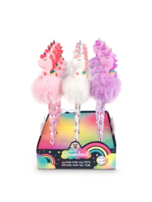DREAMLAND Gel olovke sa pom-pom ukrasom i jednorogom